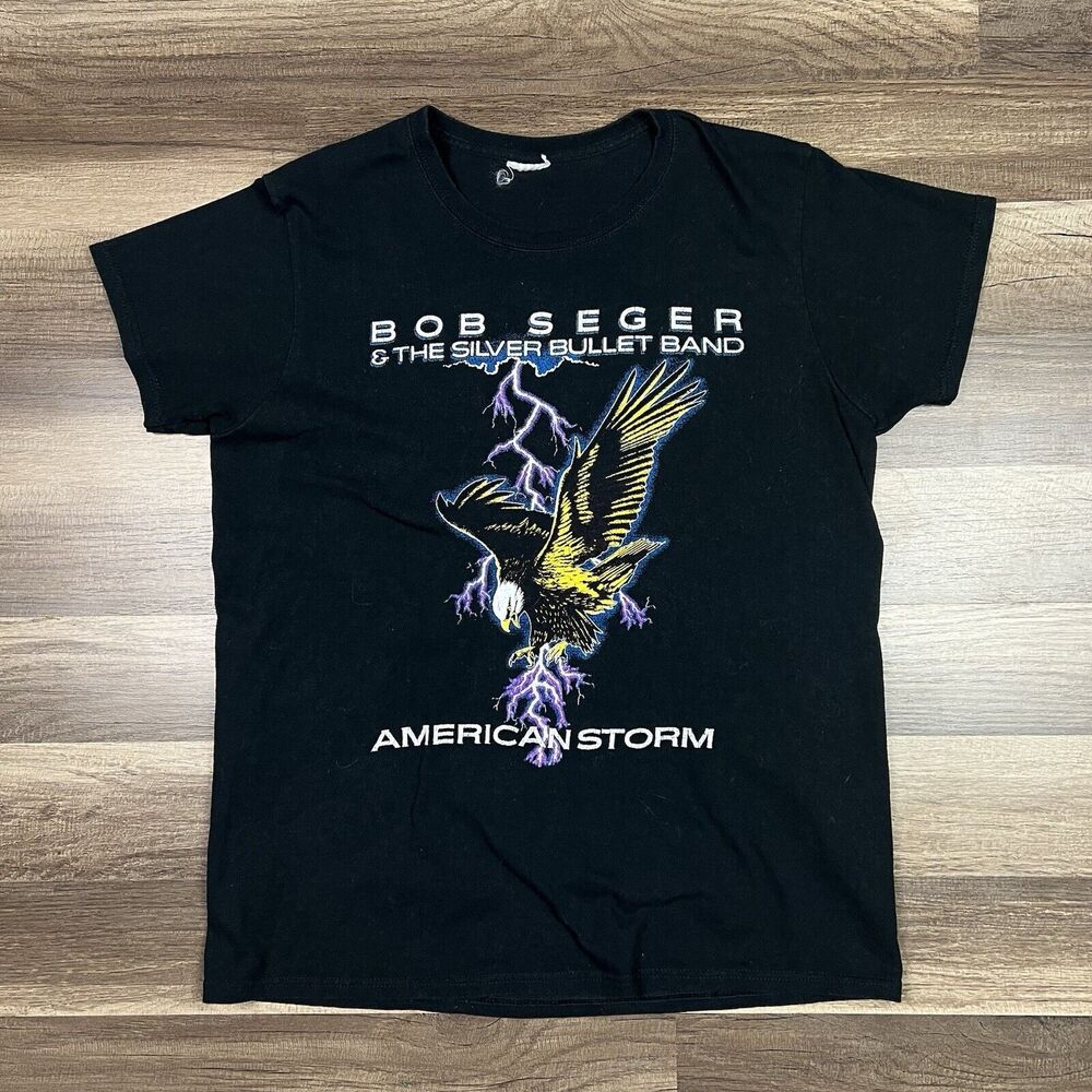 Bob Seger & The Silver Bullet Band 1986 Tour Tee Womens Shirt Sz Medium REPRINT